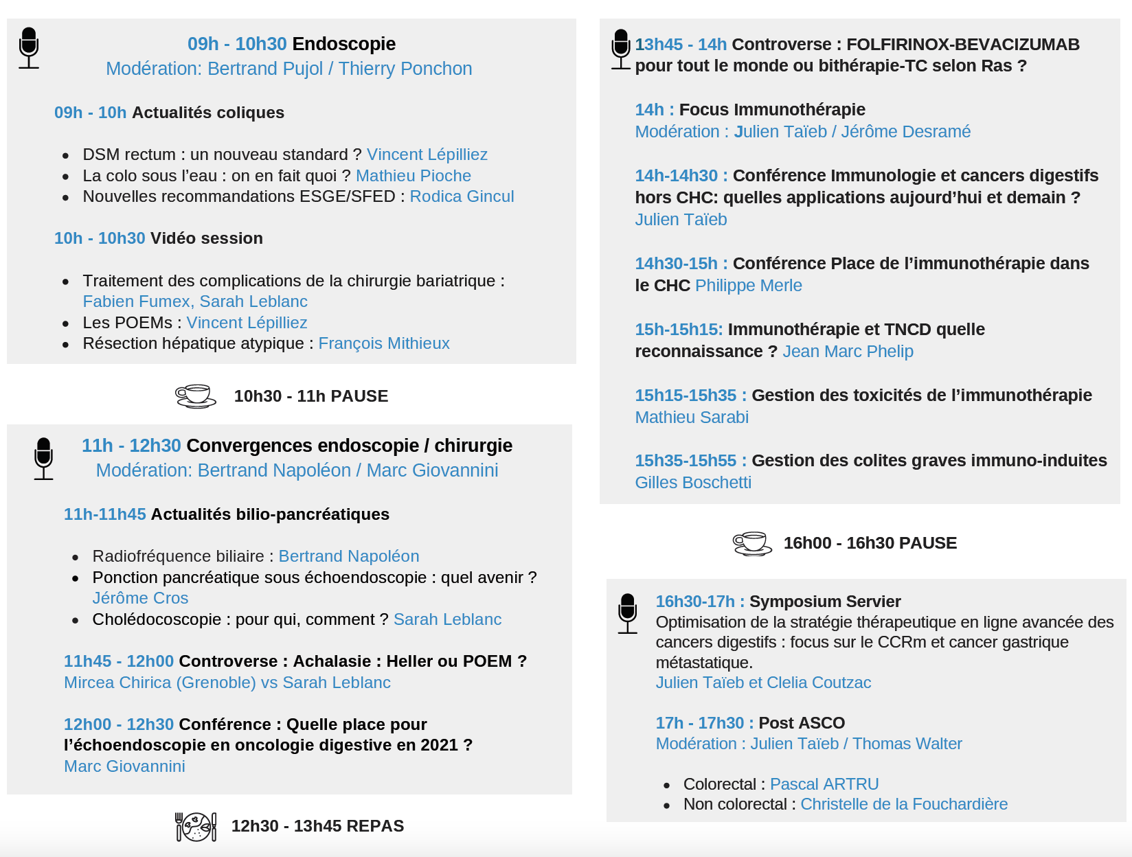 programme du seminaire de gastro-entérologie organisé par les gastro-entérologues libéraux yonnais du GELMAD oncologie endoscopie